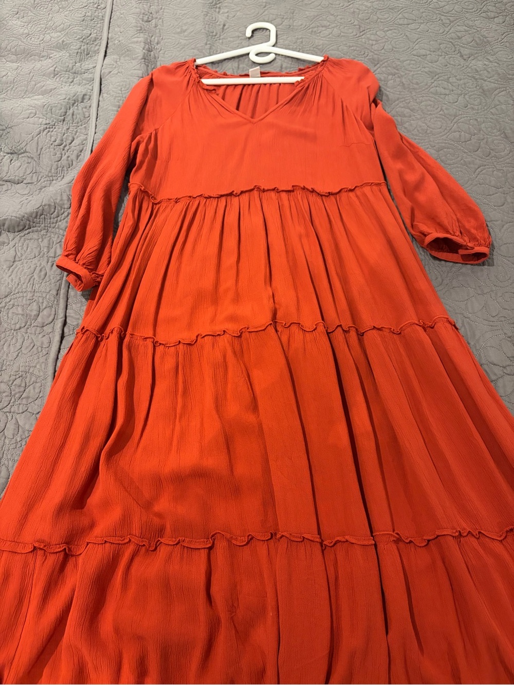 Old Navy Orange Tiered V-Neck Maxi Dress